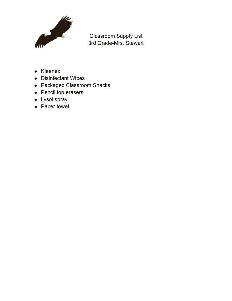 Classroom Supply List