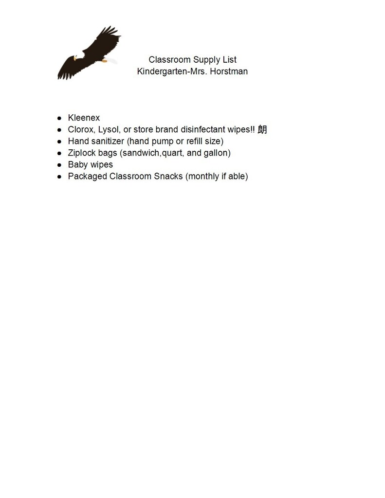 Classroom Supply List