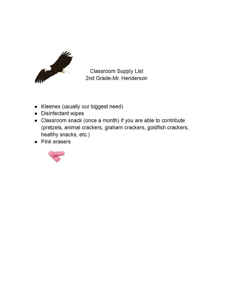 Classroom Supply List