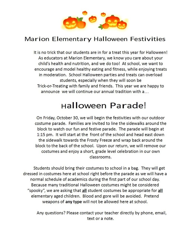 Halloween Parade Information