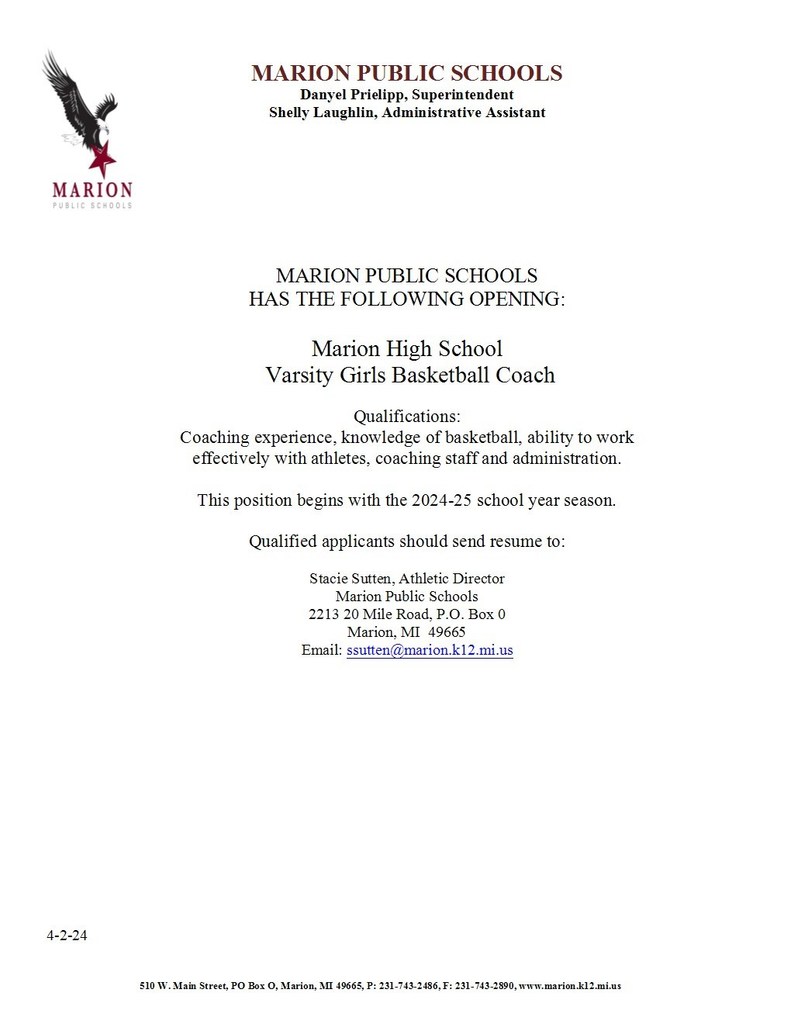 Varsity Girls Basketball Coach