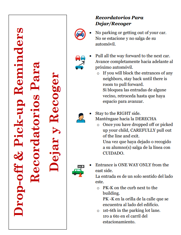 drop off and pick up