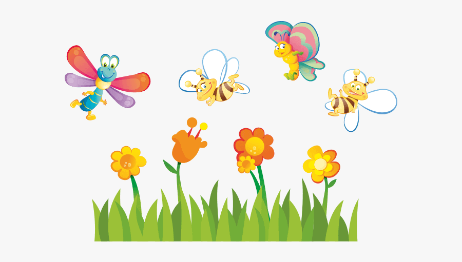 Spring Flowers, Butterflies and Bees. 