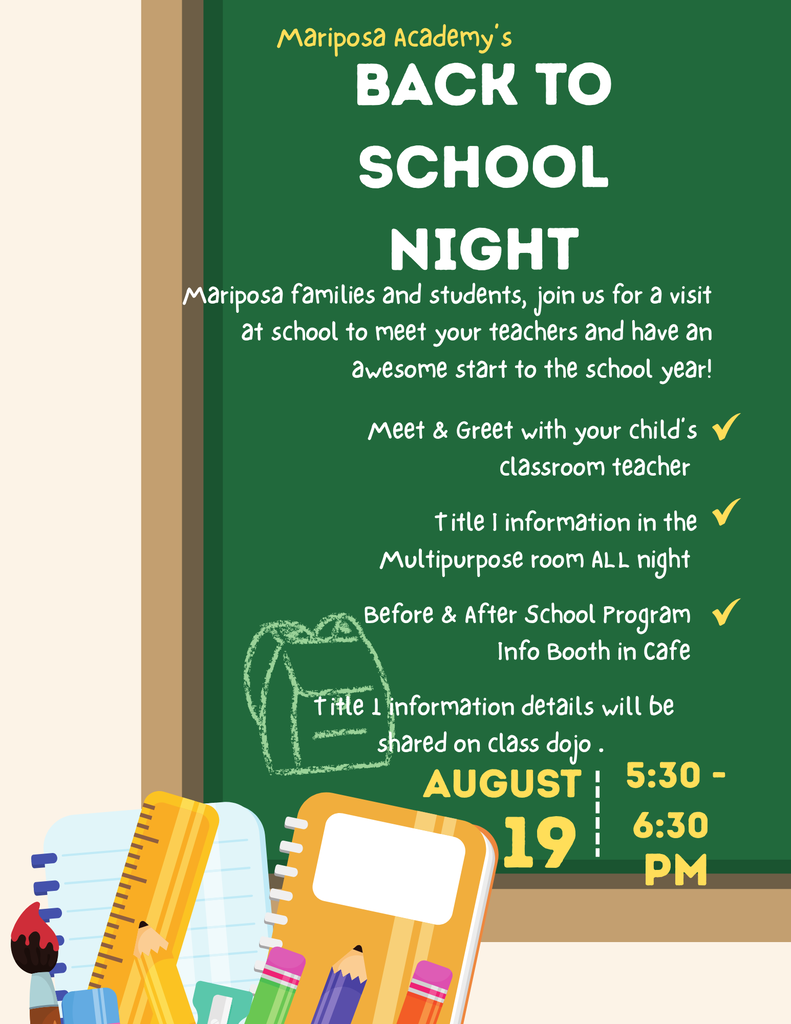 Back to school night at Mariposa Academy