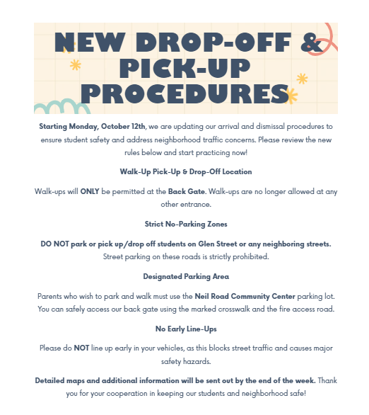Drop off and Pick up 