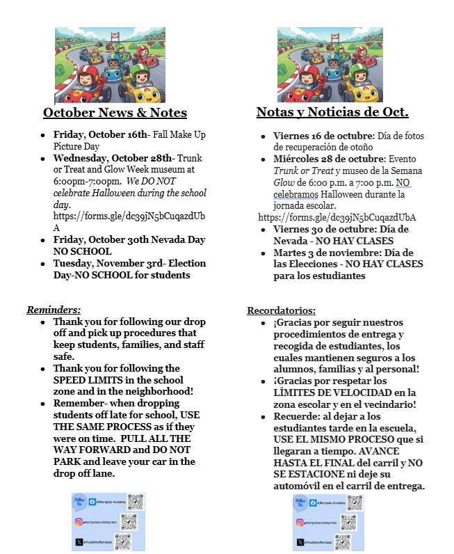 October News and Notes