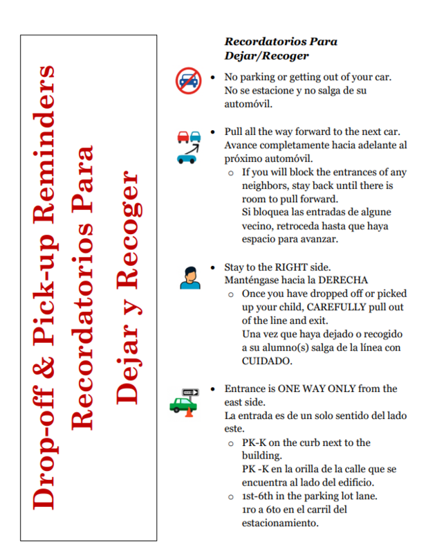 drop off and pick up