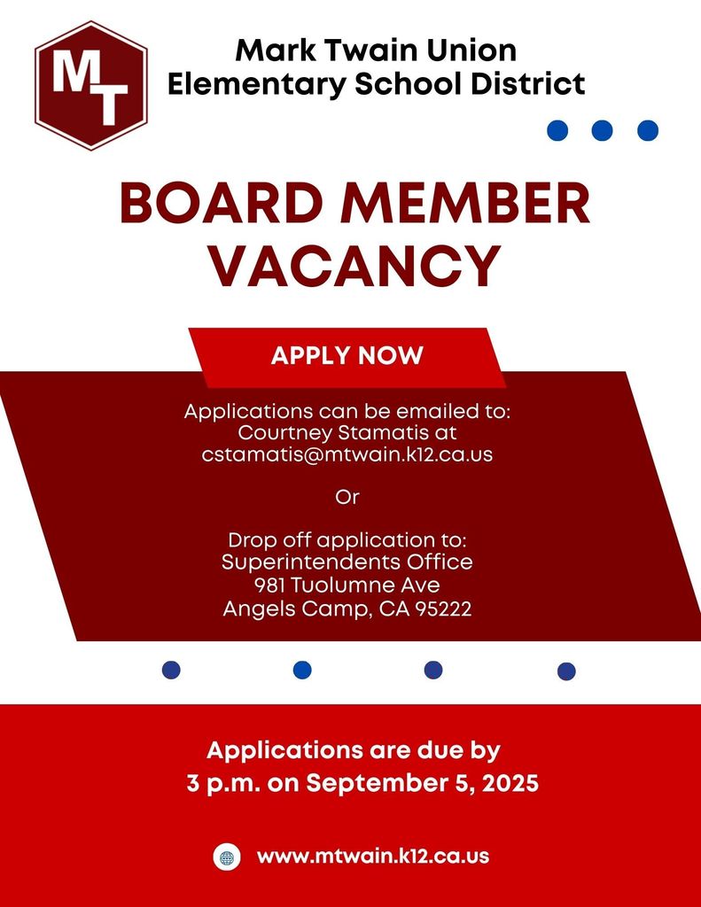 MTUESD Board Member Vacancy Flyer