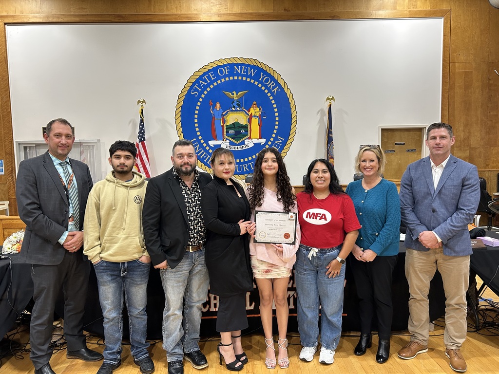 Middle School student of the month group photo