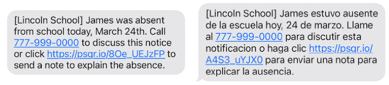 Sample message