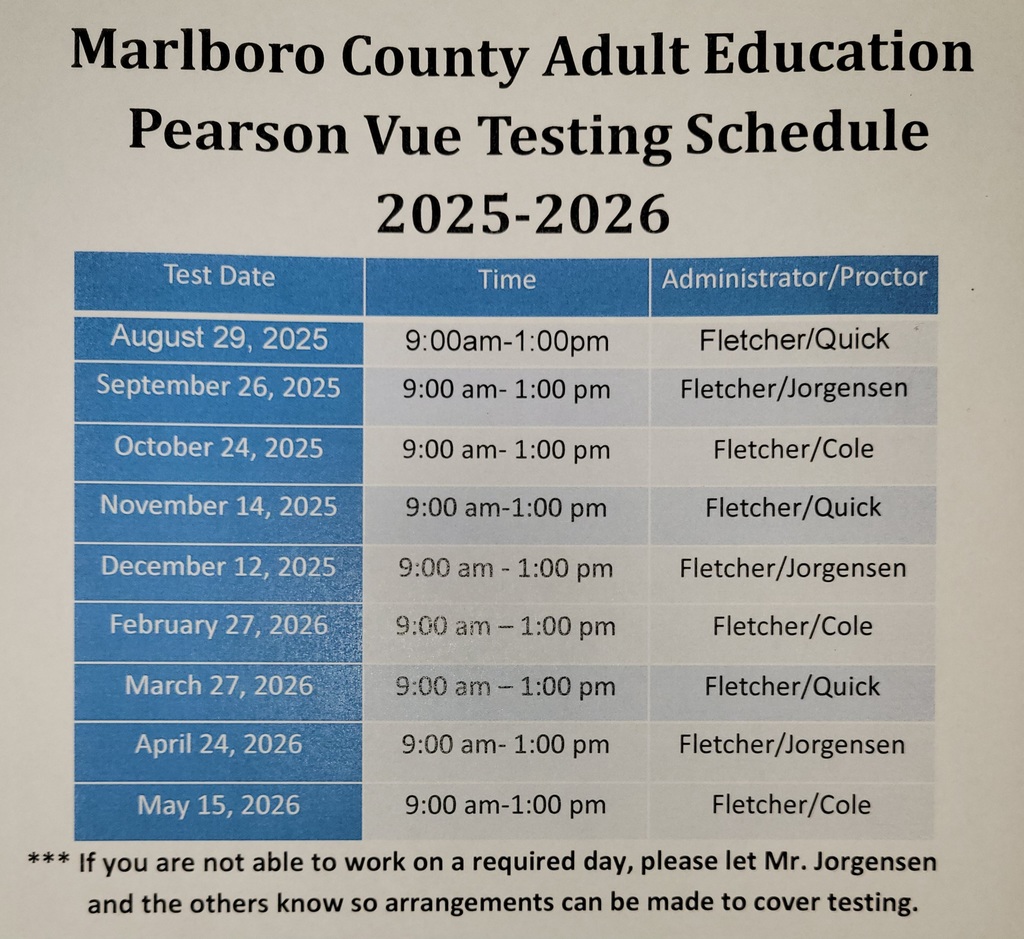 Pearson Vue Testing Schedule