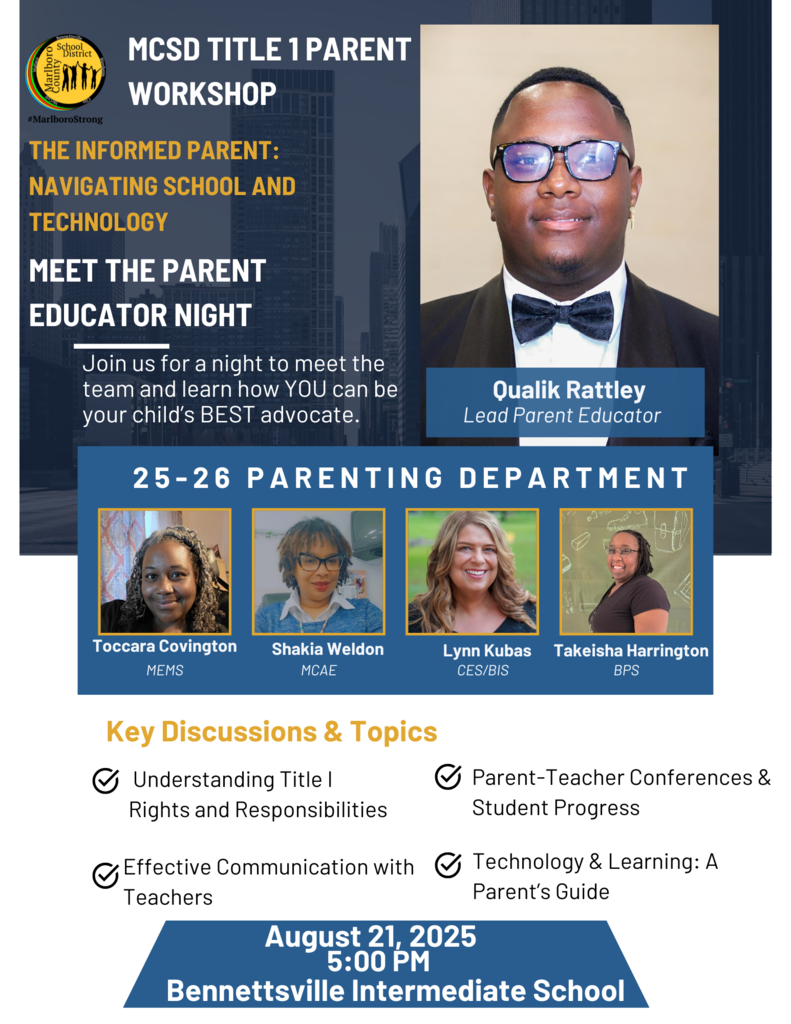 Title I Parent Workshop The Informed Parent