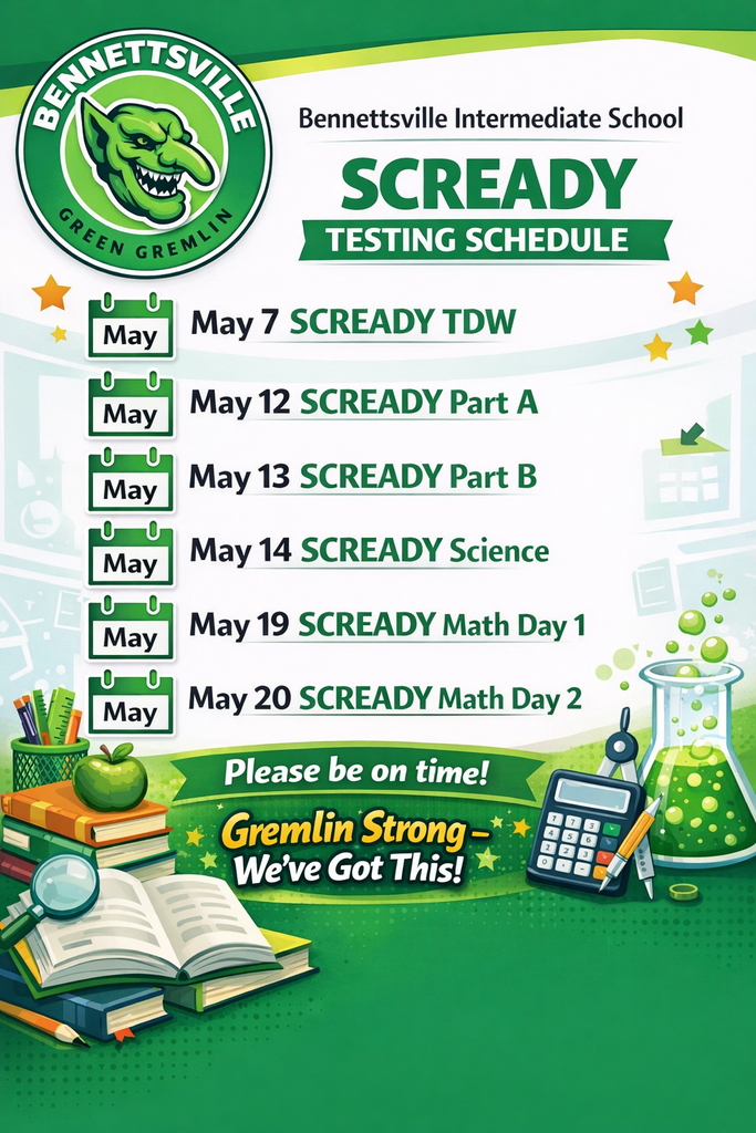 SCReady Testing Schedule