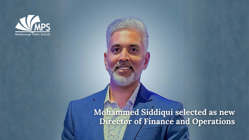 Photo of Mohammed Siddiqui with MPS logo and text that reads "Mohammed Siddiqui selected as new Director of Finance and Operations."