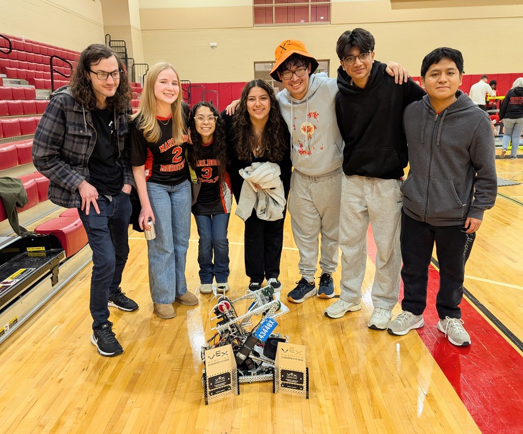 Our MHS Robotics Teams proudly pose together after a recent competition.