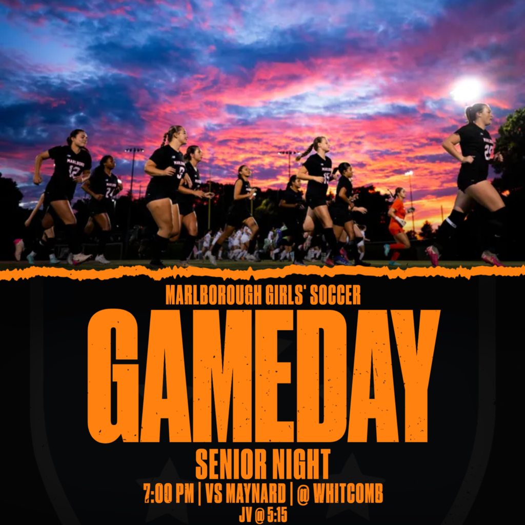 Senior Night tonight for Girls' Soccer vs Maynard. JV at 5:15 followed by Varsity at 7 p.m.
