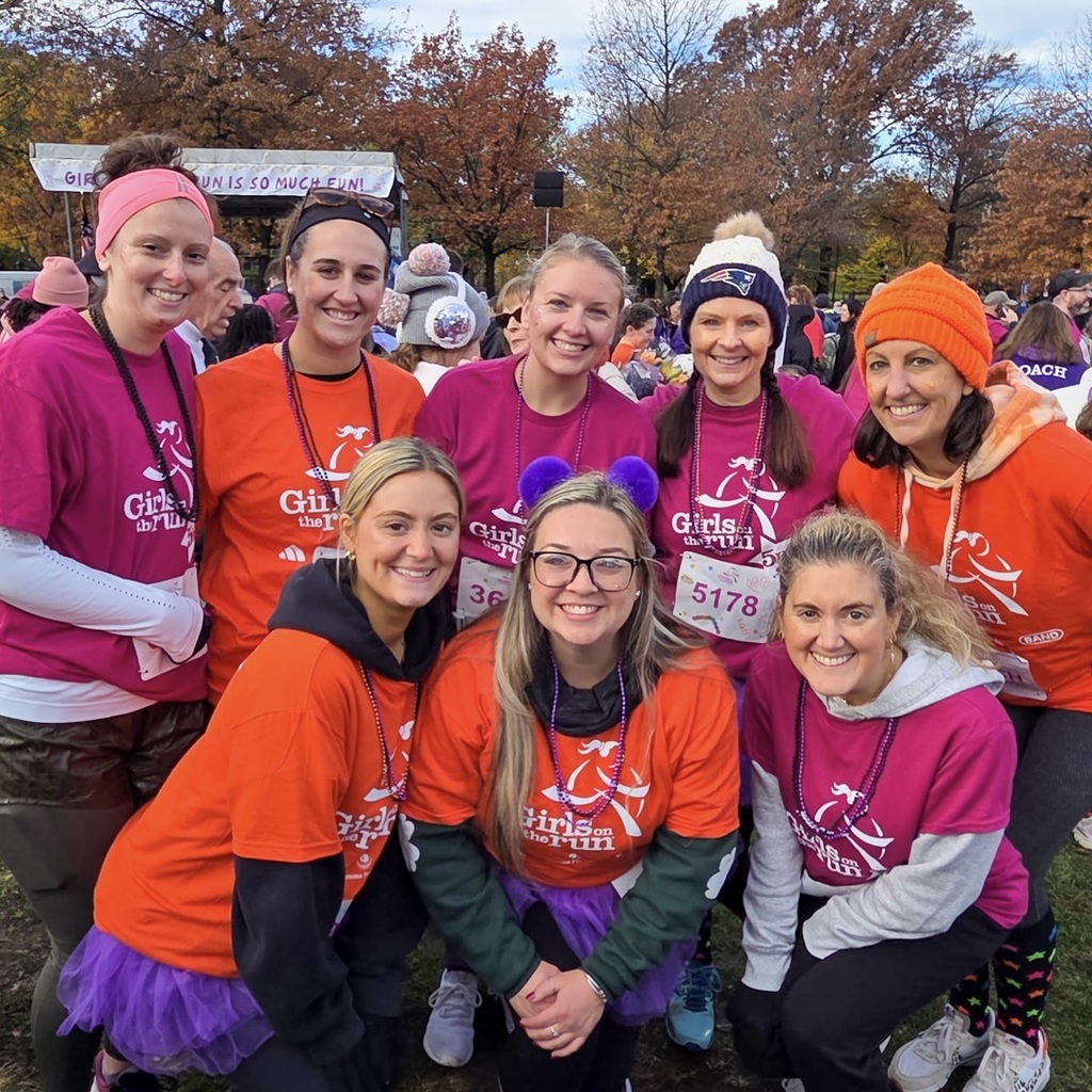 The Richer School Girls on the Run team coaches and running buddies pose for a photo.