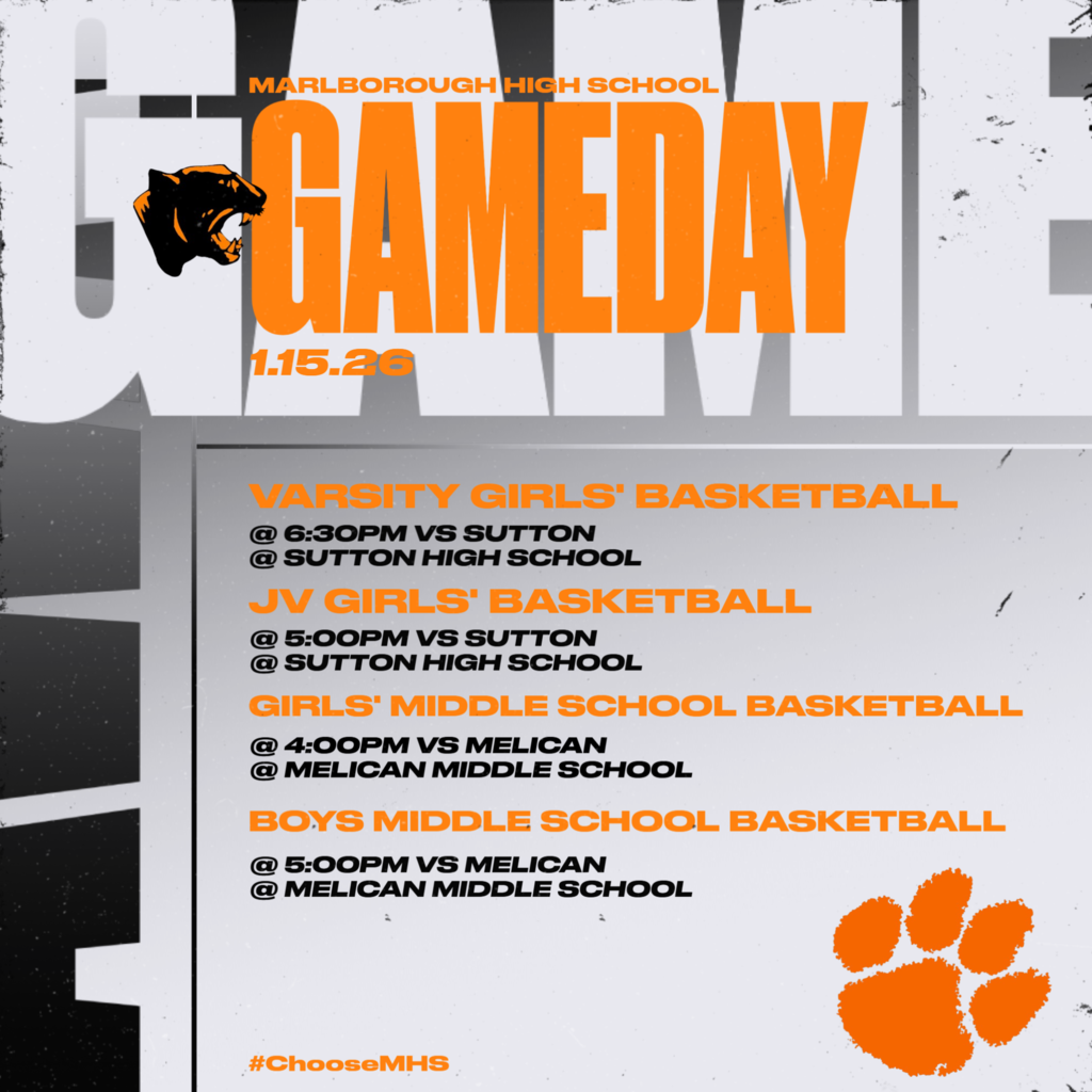 Girls Hoop heads to Sutton today while our Middle School teams are in action at Melican. Go Panthers!