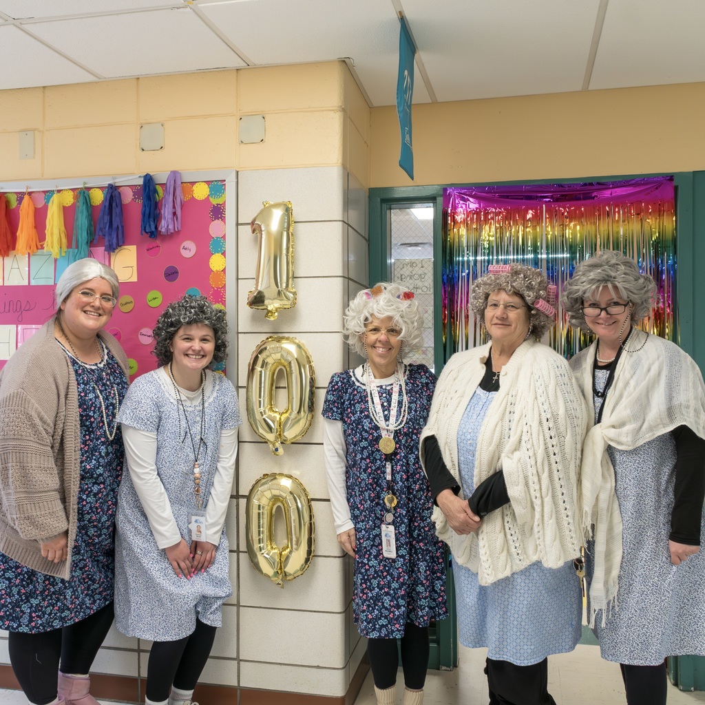 The first grade team at Jaworek dressed as centenarians.