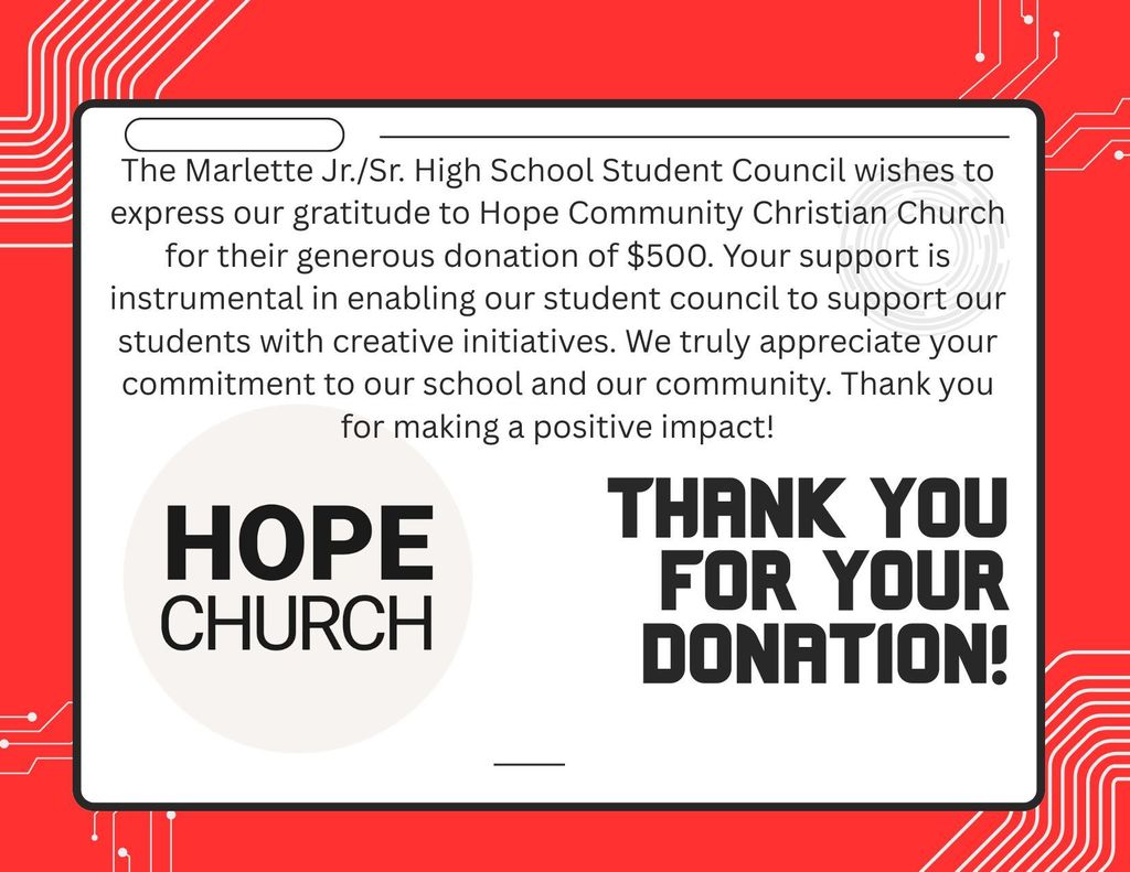 Thank you to Hope Church