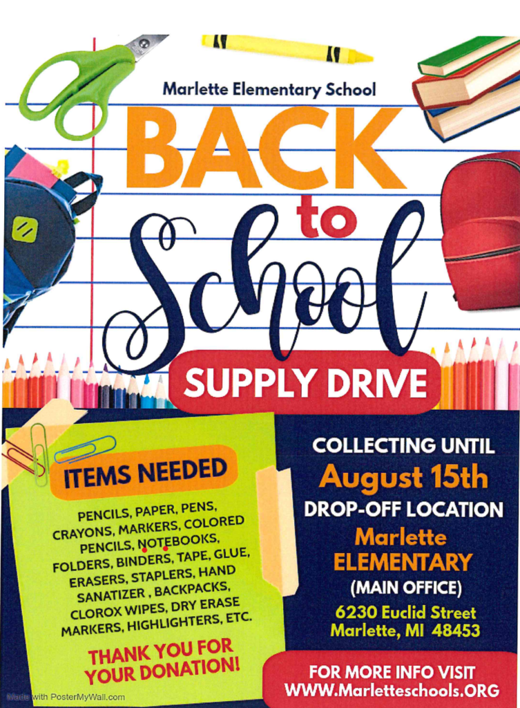 Back to school supply donations