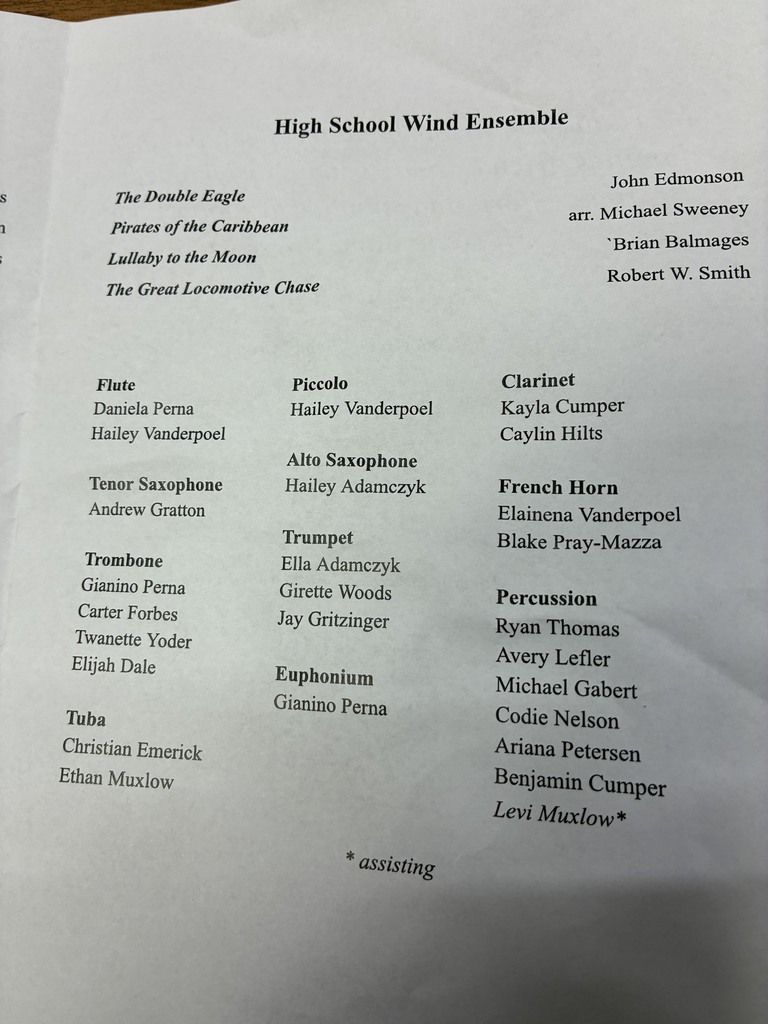 Fall band concert 2025