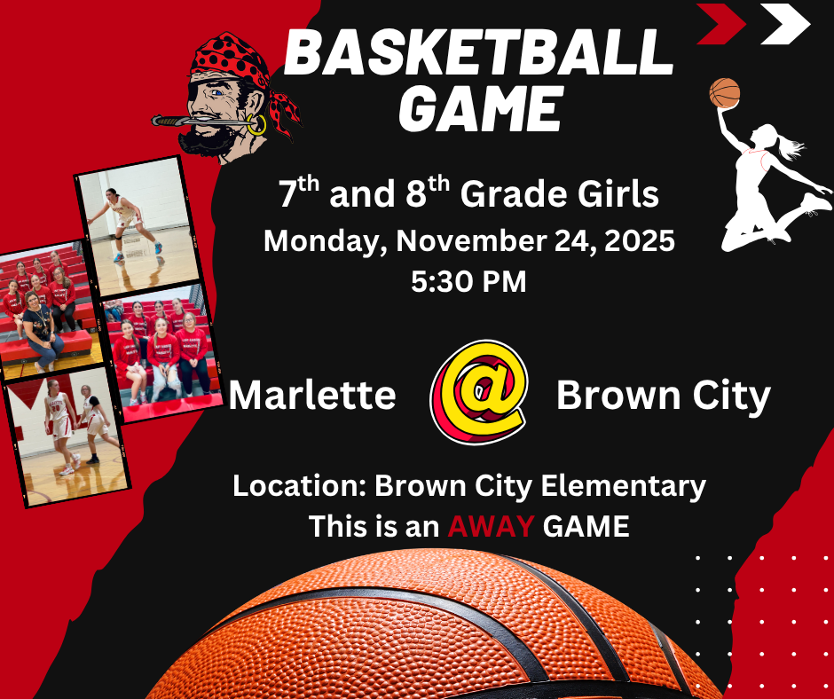 Monday, November 24th at 5:30 PM 7th and 8th Grade Girls At Brown City