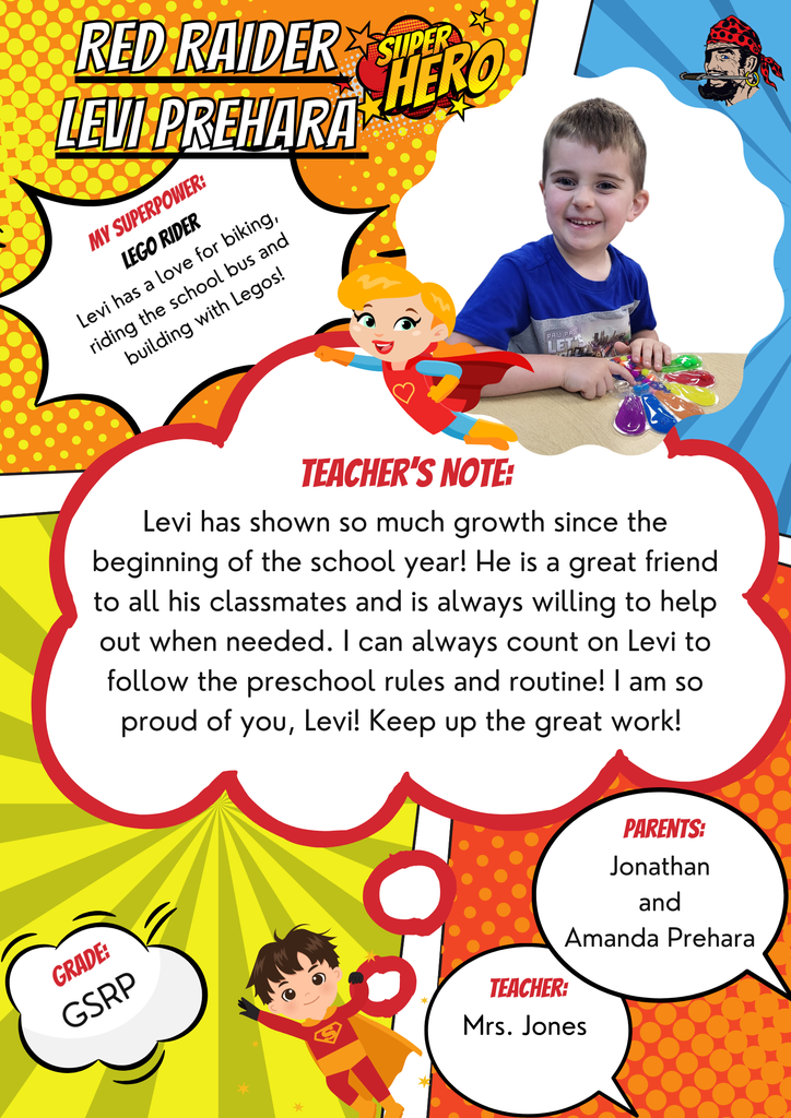 Levi Prehara Student of the week