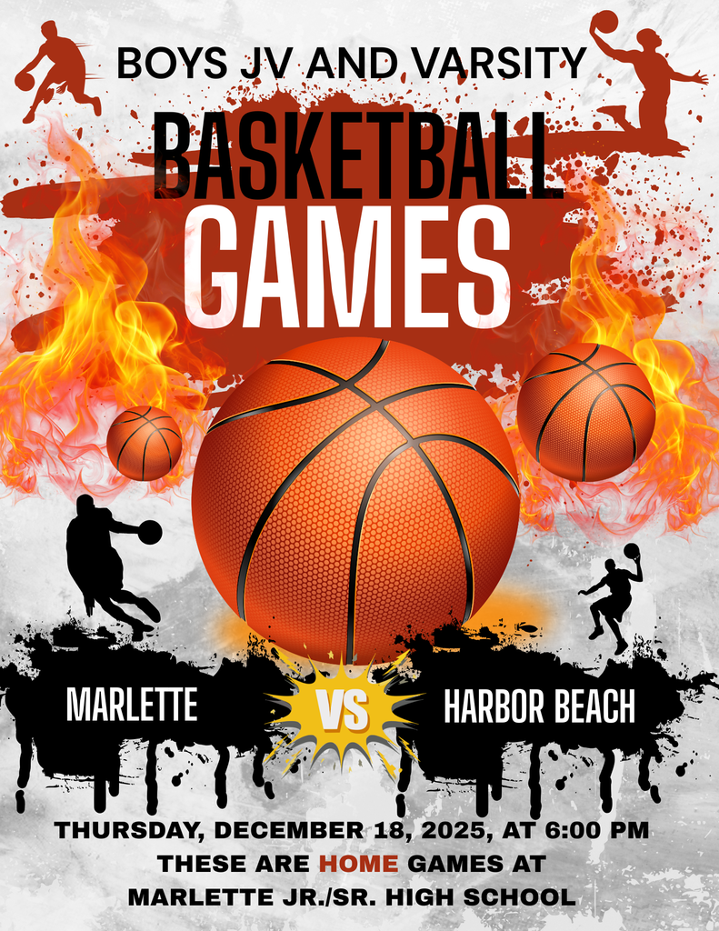 12-18-25 Marlette VS Harbor Beach at 6PM at Marlette High