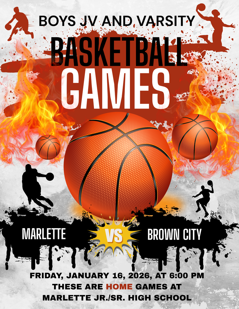 1-16-26 Marlette Vs Brown City at Marlette at 6:00 PM
