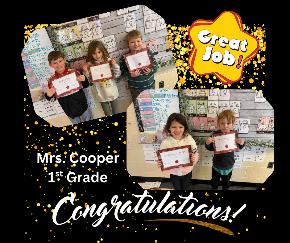 Mrs. Cooper's I-Ready winners
