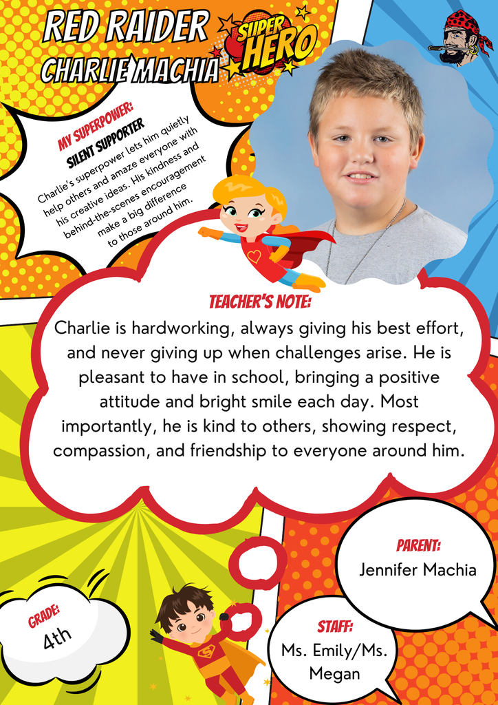 Charlie as student of the week