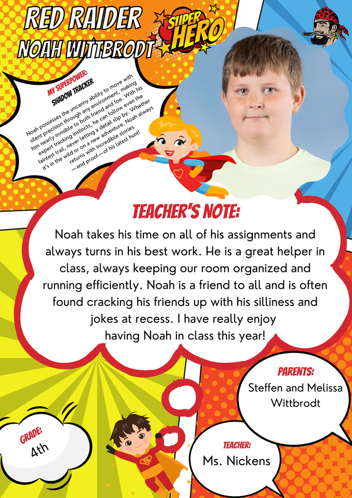 Noah Wittbrodt Student of the week
