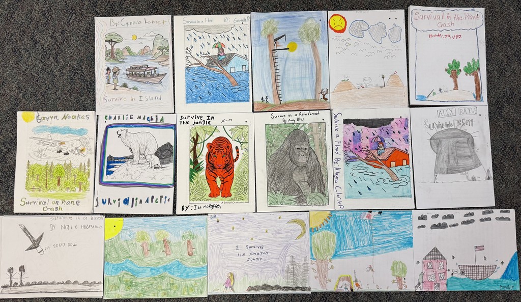 Survival books written by Mrs. Gentry's 4th grade class