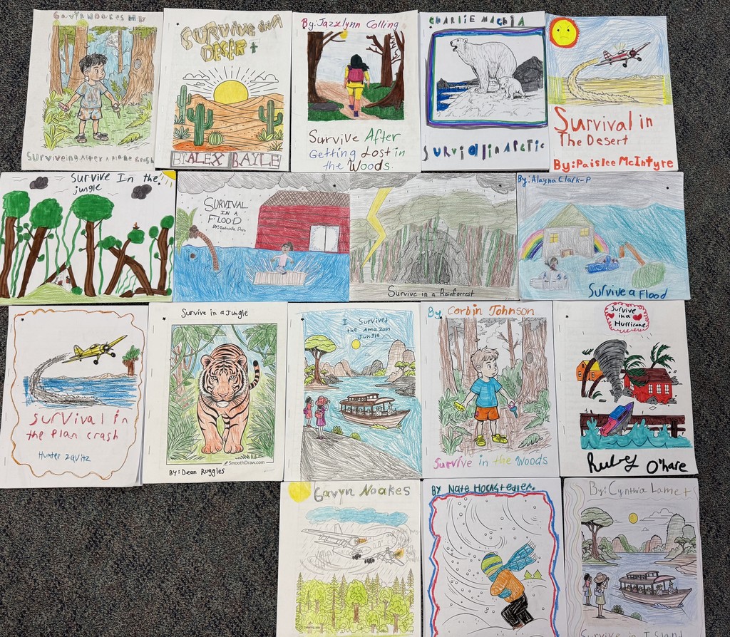 Survival books written by Mrs. Gentry's 4th grade class