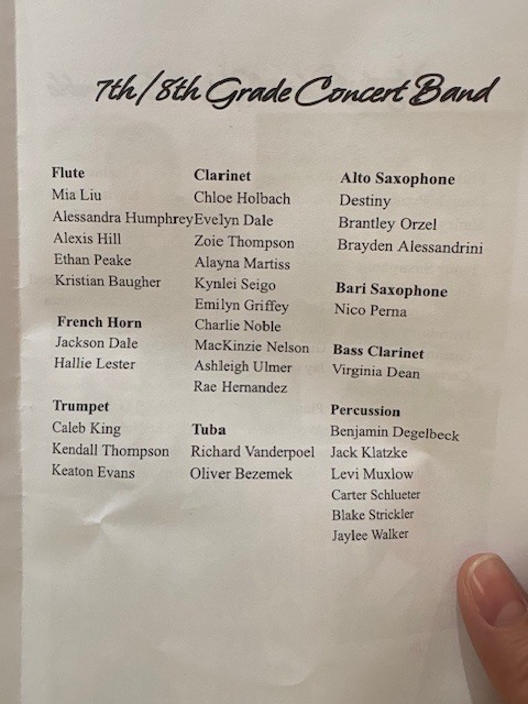 Spring Band Concert 2026