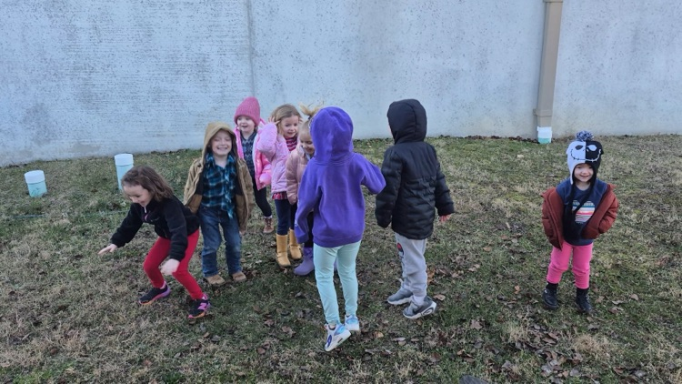 pre k doing a snow dance