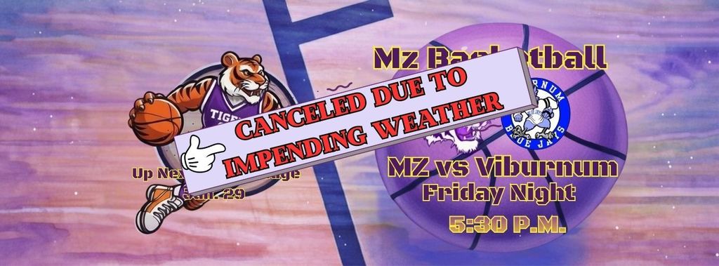 Friday's game vs Viburnum has been canceled due to impending weather