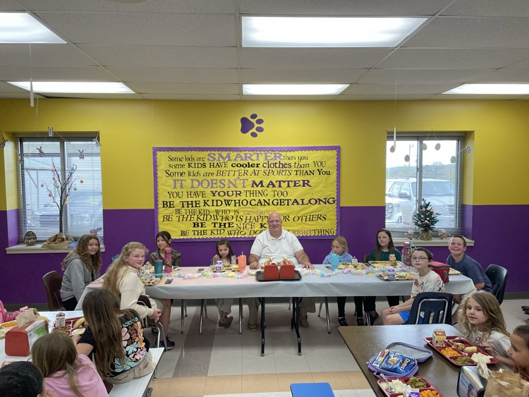 Third Quarter Elementary Scholars eating lunch with the Principal. 