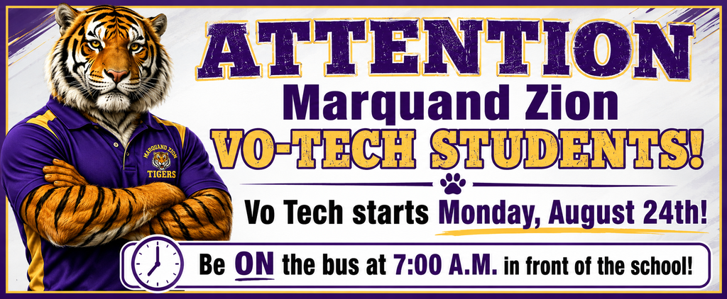 VO TECH STARTS MONDAY AUGUST 24th