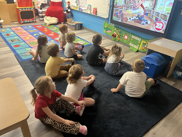 Pre-K doing Yoga today! 