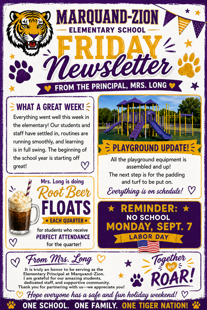 Friday Newsletter From Elementary Principal