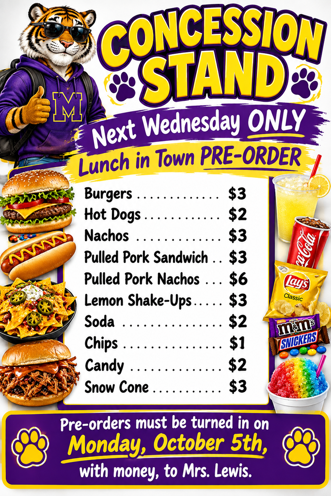Lunch in Town Pre-Order by Monday