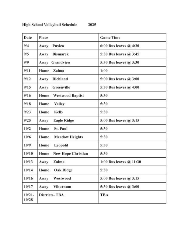 Schedule