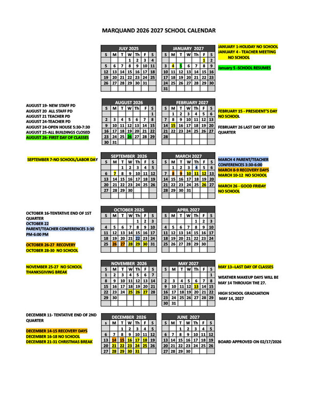 MZ Calendar 2026-27
