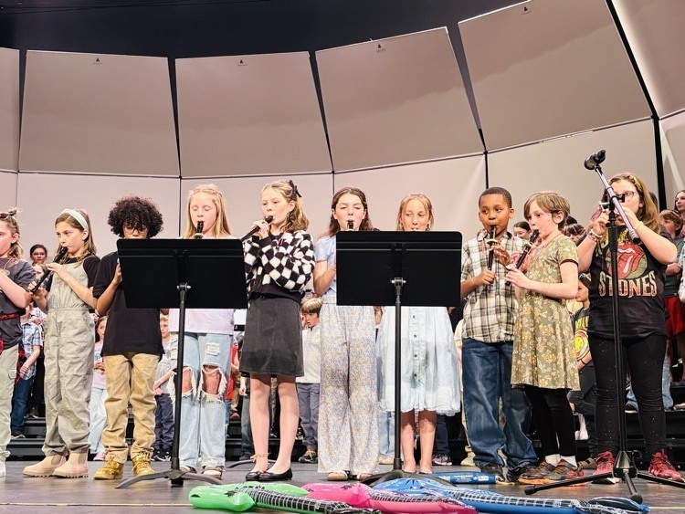 students singing and playing instruments at the concert