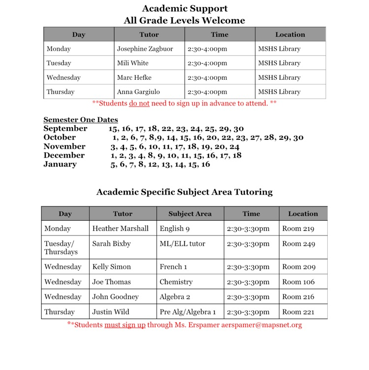 schedule