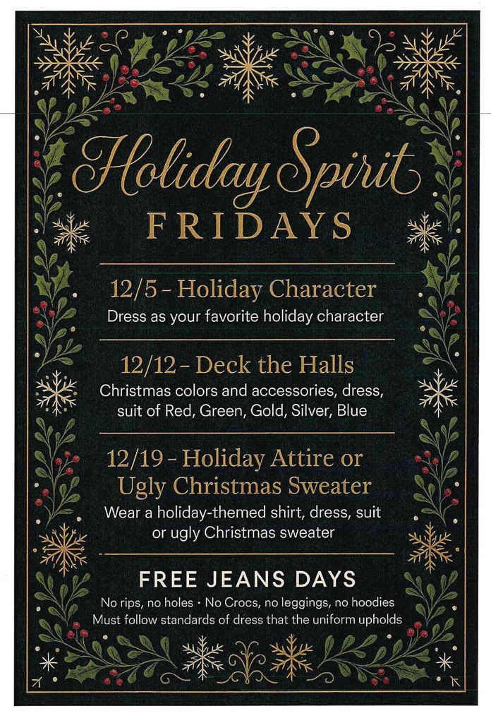 Holiday Spirit Days