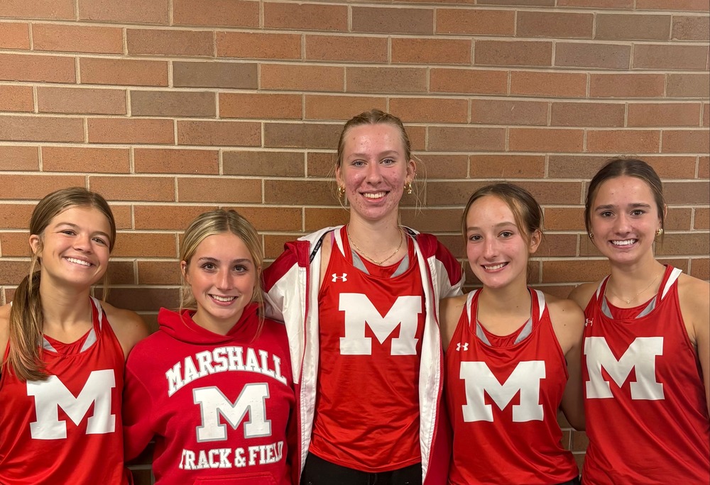 Girls Cross Country Team (L-R Grace Thompson, Myah Boyd, Molly Farrell, Addie Nave,  Madeleine Fox)