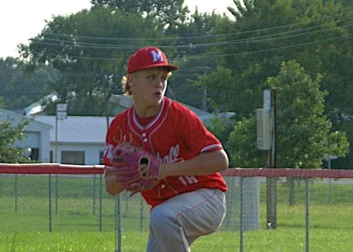 Cole Nickels pitches in early season action